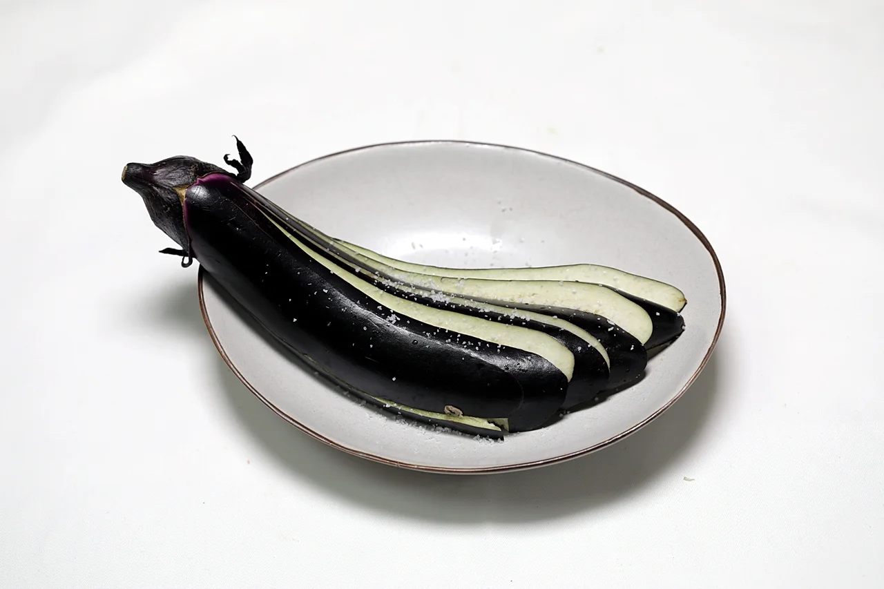 버섯을 넣은 가지 라자냐 1단계