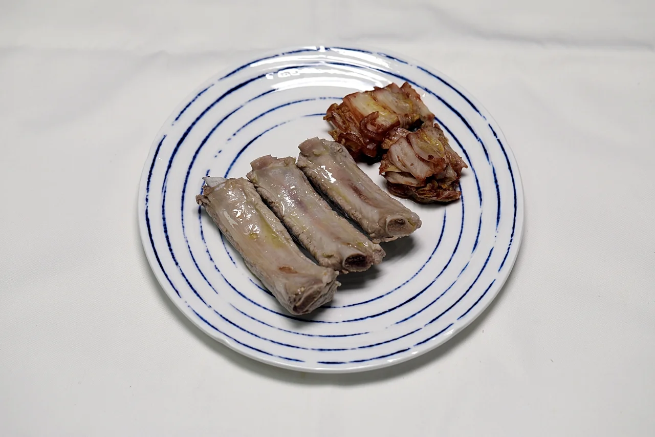 돼지갈비구이와 백김치와인조림 6단계
